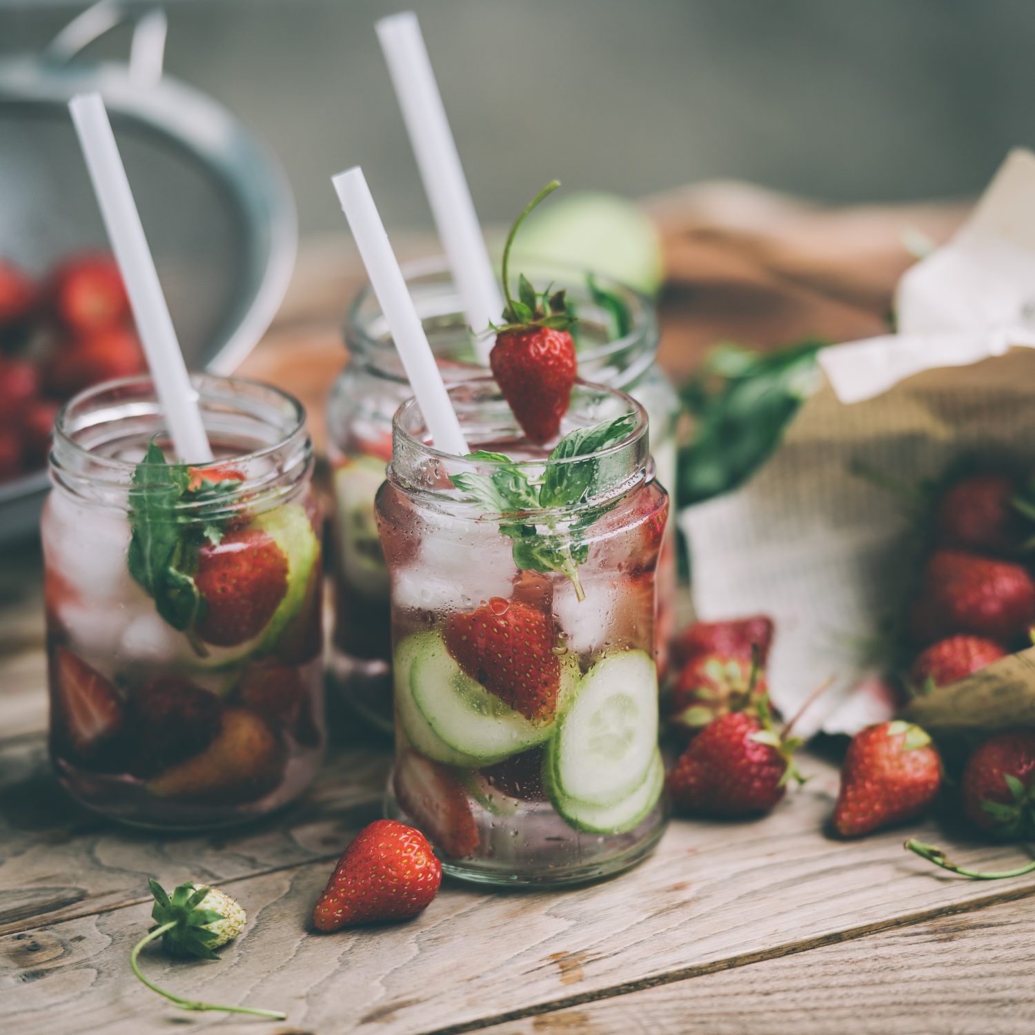 My favourite summer drink with added strawberries